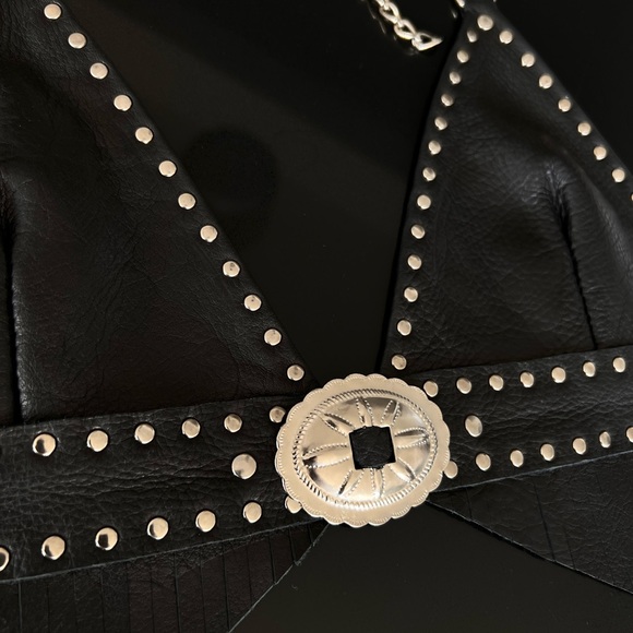 Friends of Hell Leather Bra Top with Fringe - Picture 3 of 6